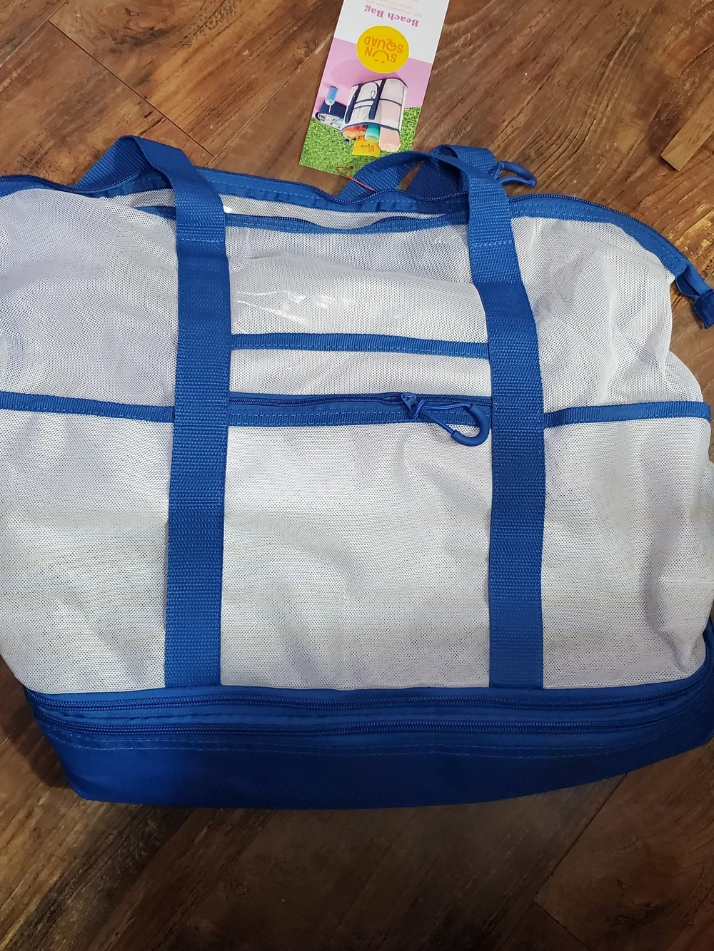 Sun Squad Pink and Navy Cooler Tote Bag